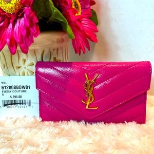 Yves Saint Laurent Fuscia Envelope Wallet